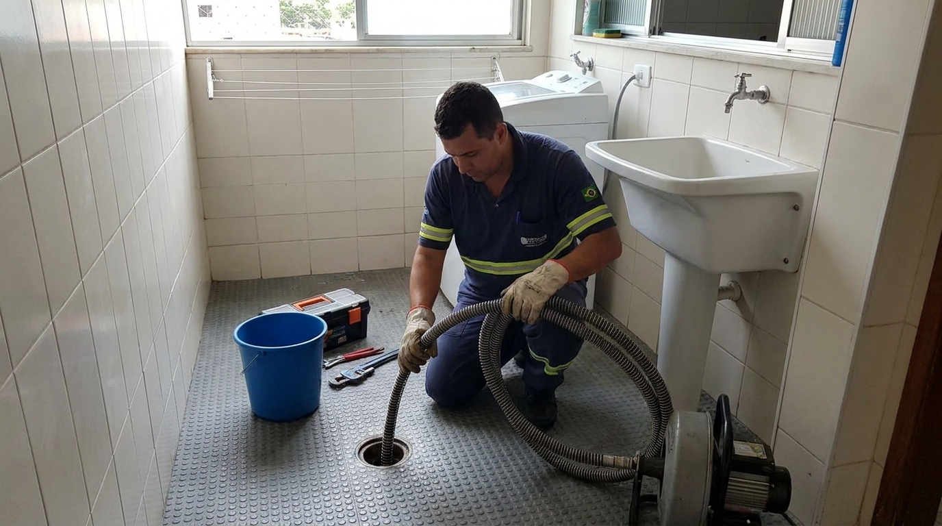 Desentupimento de ralo residencial em São Gonçalo‑RJ