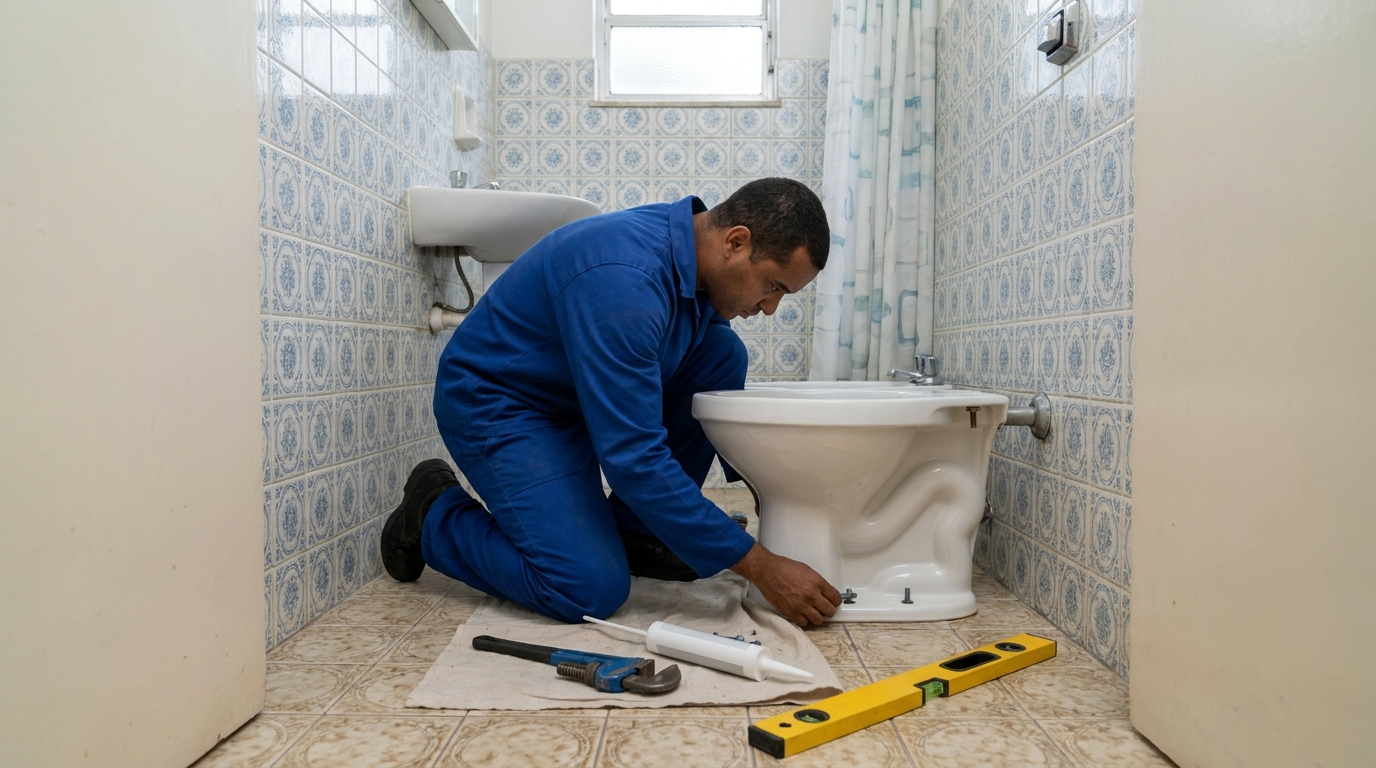Instalação de vaso sanitário residencial em São Gonçalo‑RJ
