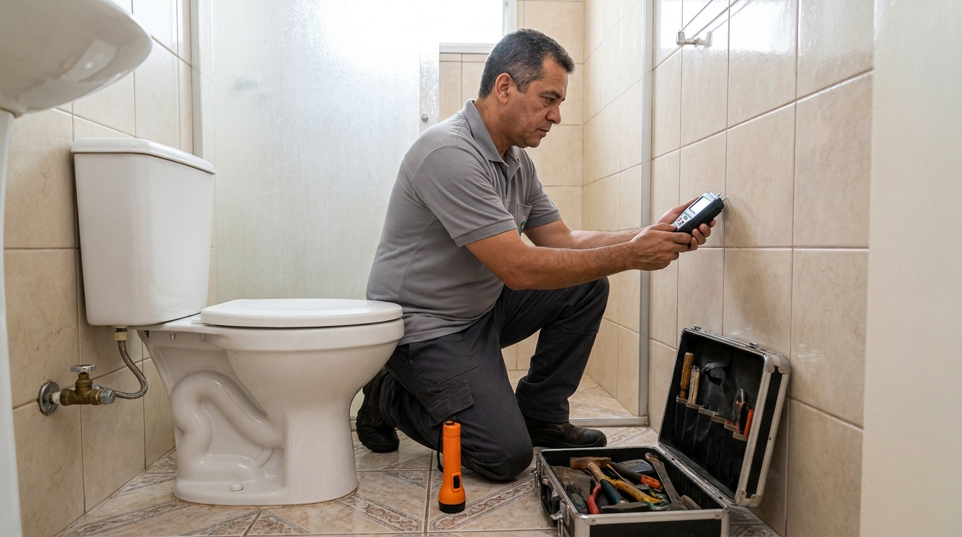 Técnico de caça vazamento com detector em São Gonçalo‑RJ
